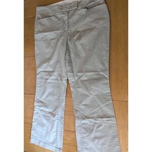 Vintage Fashion Bug Women Beige Stretch 98% Cotton Plants Side Pockets  16